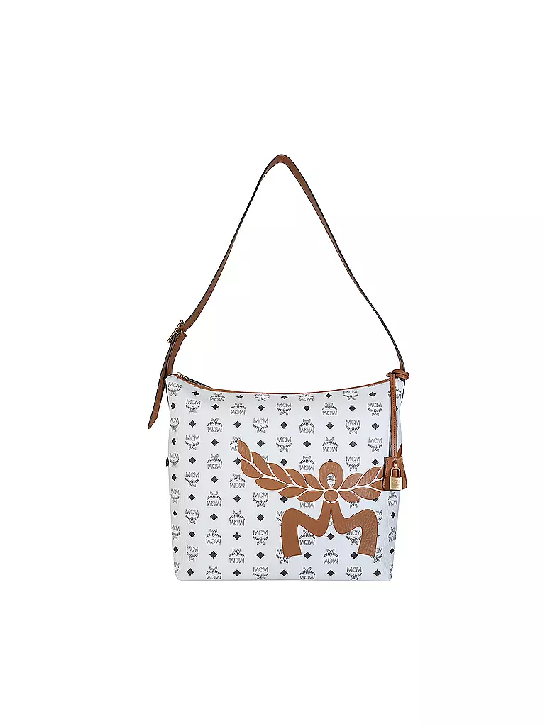 MCM | Ledertasche - Hobo AREN Large  | Blanco