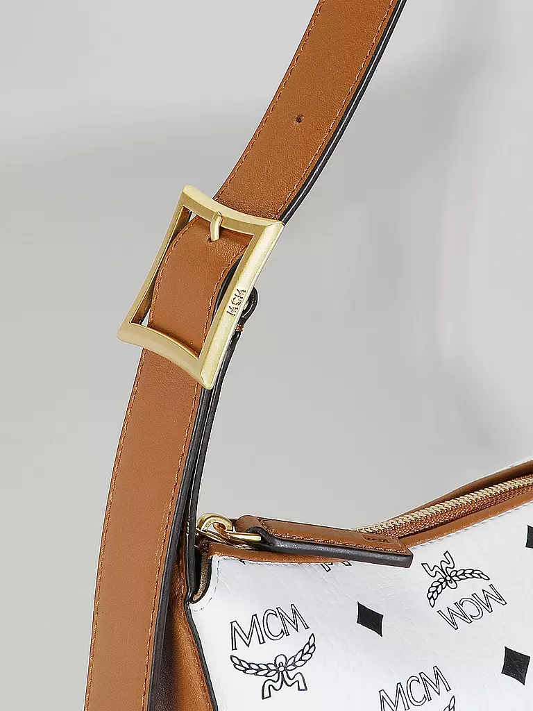 MCM | Ledertasche - Hobo AREN Large  | Blanco