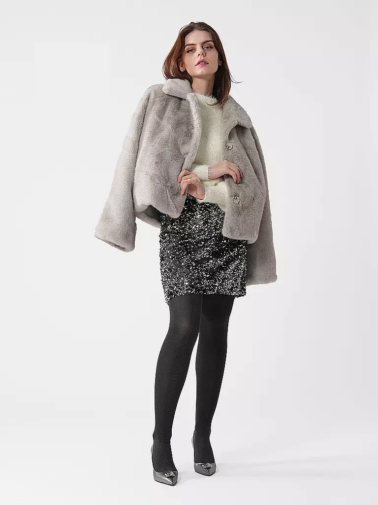 MEOTINE | Chaqueta de aspecto de piel | Gris claro