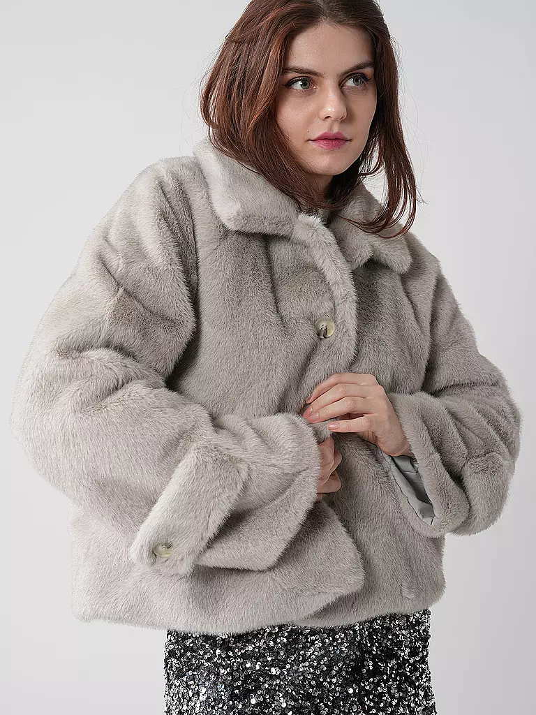 MEOTINE | Chaqueta de aspecto de piel | Gris claro