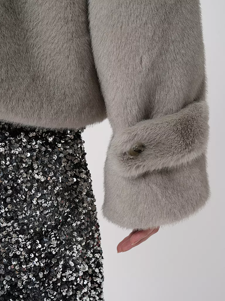 MEOTINE | Chaqueta de aspecto de piel | Gris claro