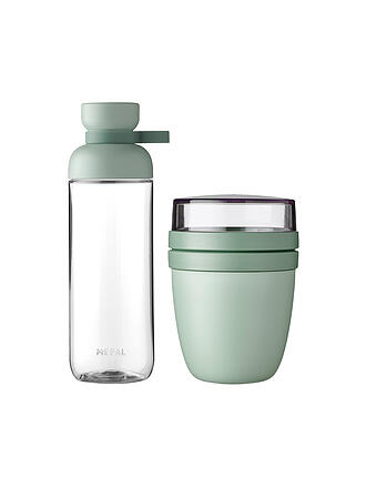 MEPAL | Set de recipientes para almuerzo de 2 piezas con botella ELLIPSE Nordiic Sage