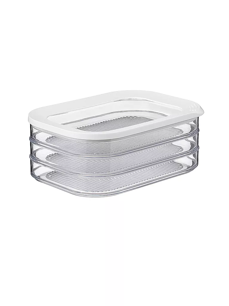 MEPAL | Cajas para embutidos para nevera con 3 capas blanco | Transparente