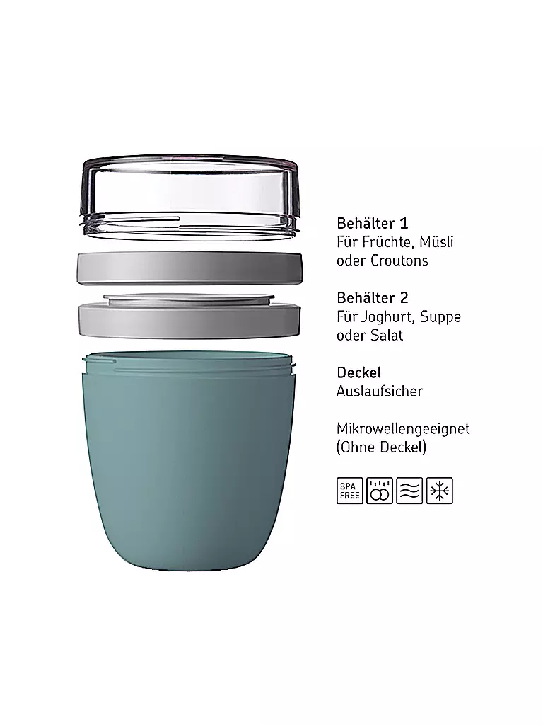 MEPAL | Lunchpot ELLIPSE Mini 300 + 120ml Azul Intenso | 