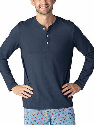 MEY | Camiseta de pijama de manga larga yacht blue