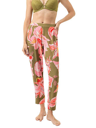 MEY | Pantalones de pijama 7/8 FLOWER WHIRL golden fern