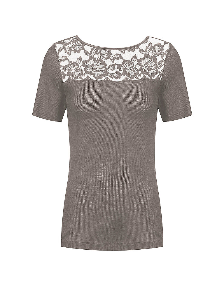 mey Camiseta WOOL LOVE deep taupe marrón claro
