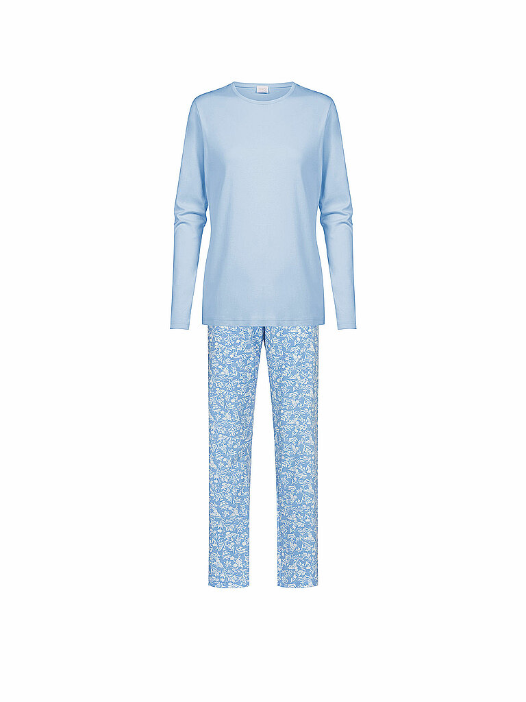 mey Pijama de seda azul azul claro