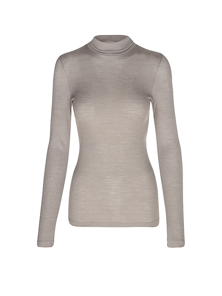 mey Camiseta de manga larga WOOL LOVE deep taupe marrón claro