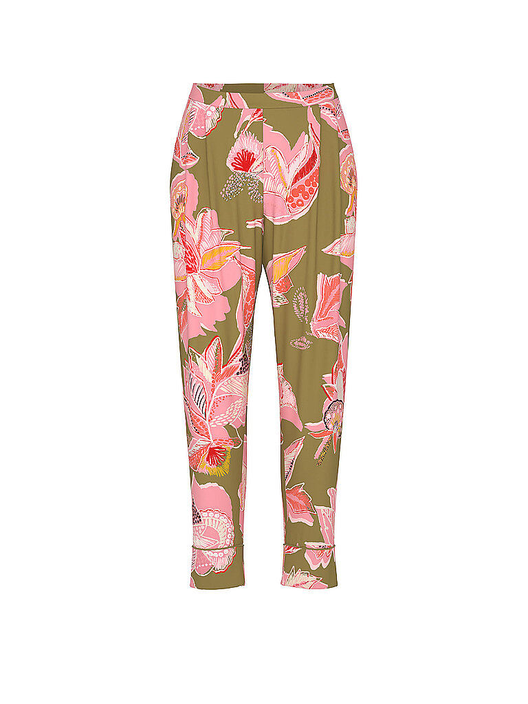 Pantalones de pijama 7/8 FLOWER WHIRL golden fern oliva S
