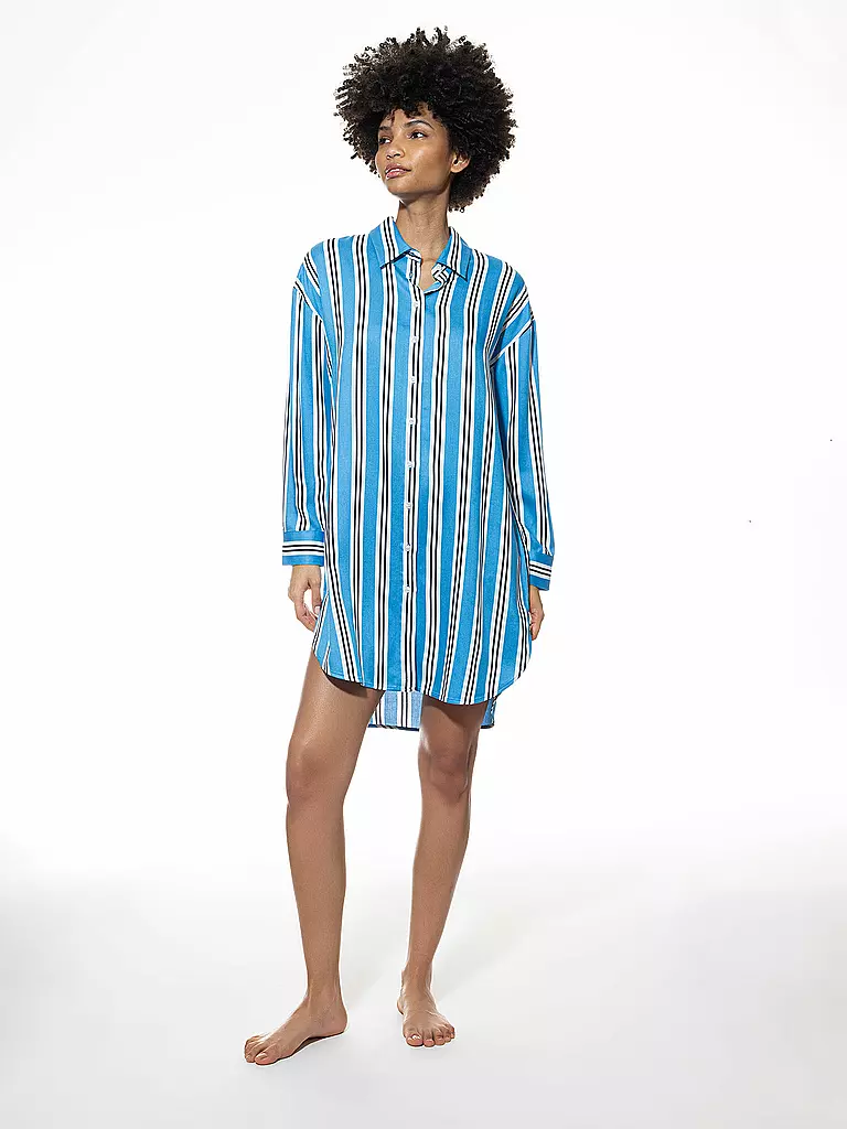 MEY | Camisón - Camisola de dormir CALMING STRIPES | Azul claro