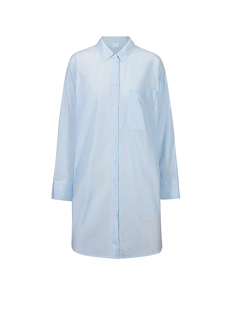 MEY | Camisón - Camisola de dormir RAYAS DE ALGODÓN | Azul claro