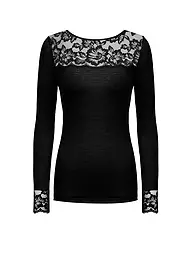 MEY | Camiseta de manga larga - Camiseta de estar en casa LOVE | Negro