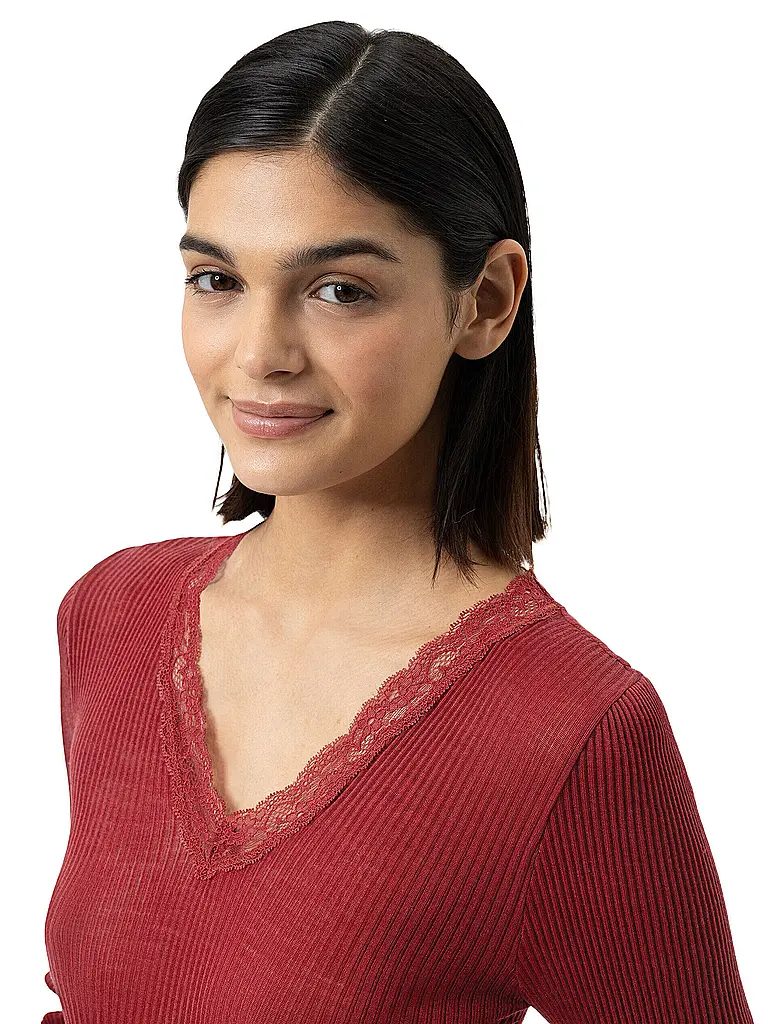 MEY | Camiseta de manga larga WOOL EXPRESSIVE | Rojo