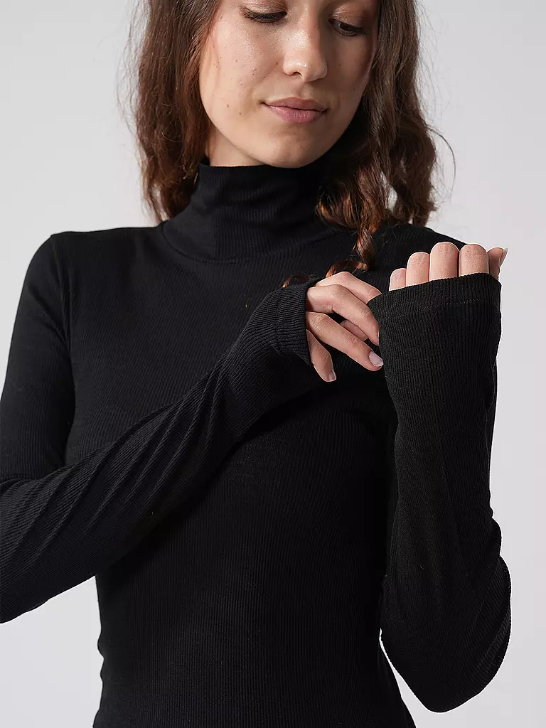 MEY | Camiseta de manga larga WOOL LOVE negra | Negro