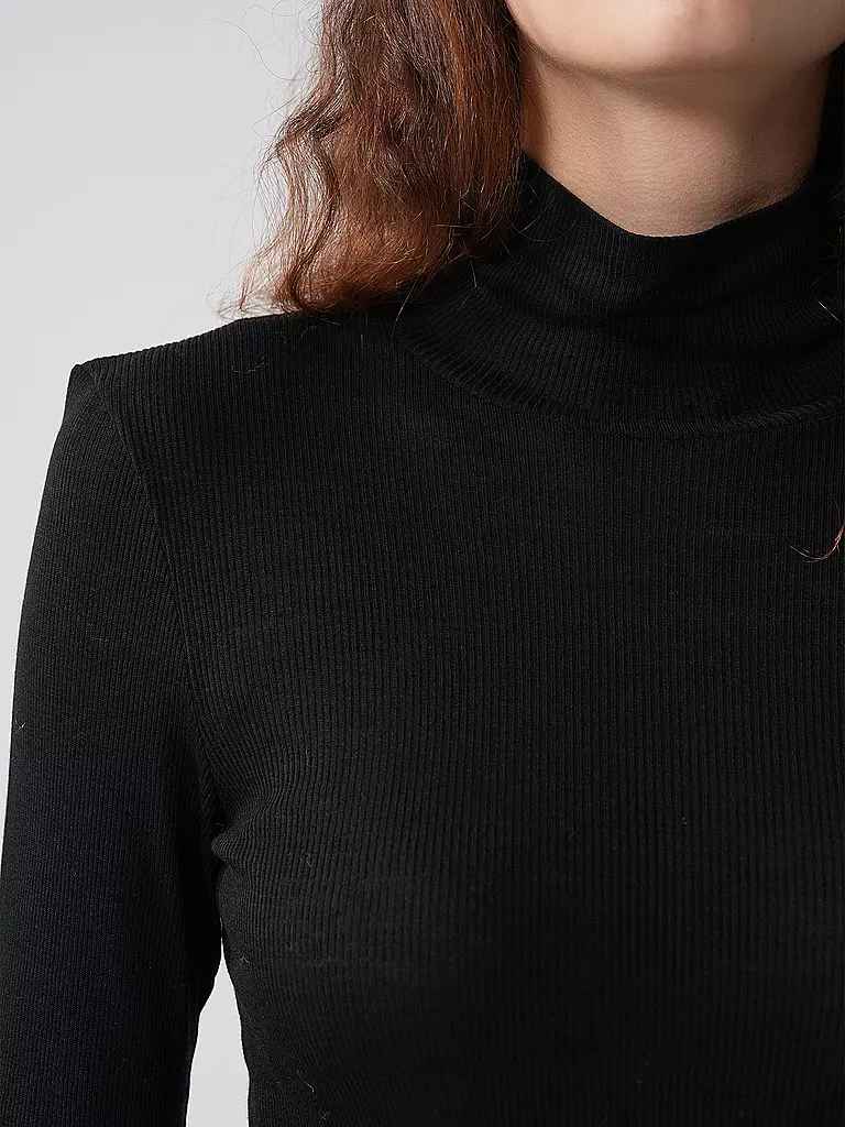MEY | Camiseta de manga larga WOOL LOVE negra | Negro