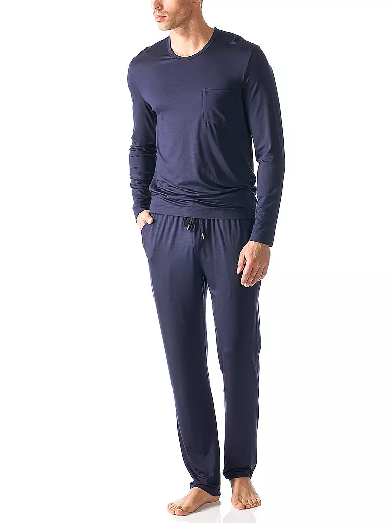 MEY | Camiseta de pijama de manga larga JEFFERSON azul yate | Azul oscuro