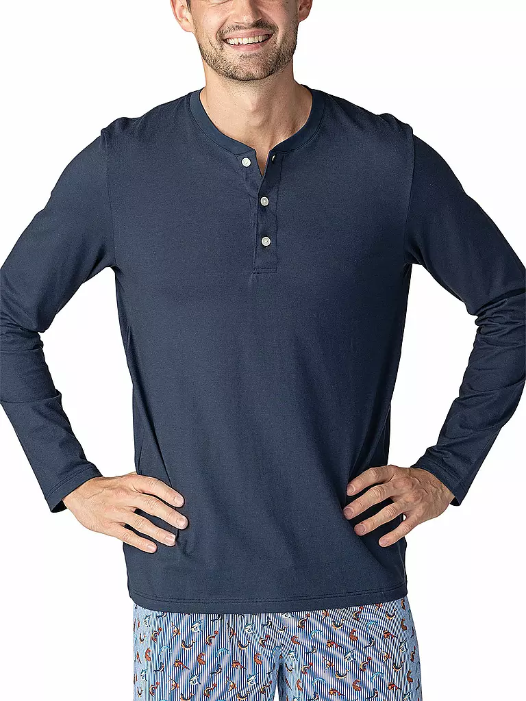 MEY | Camiseta de pijama de manga larga | Azul