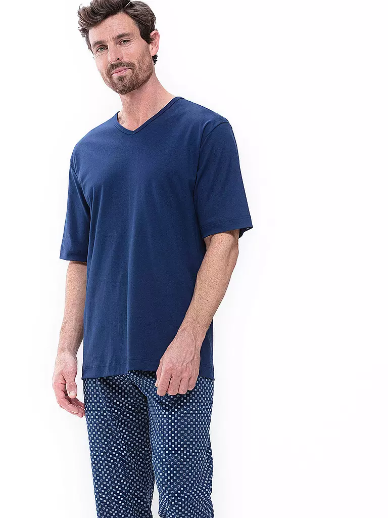 MEY | Camiseta de pijama MELTON
Marca: MEY
Color: azul
Categorías: Moda, Hombre

Largo de manga: Manga corta
Escote: Cuello en V
Material: Algodón | Azul