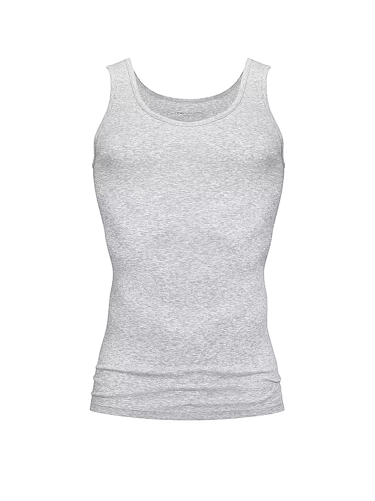 MEY | Camiseta Deportiva Casual de Algodón Gris Claro Jaspeado | Gris