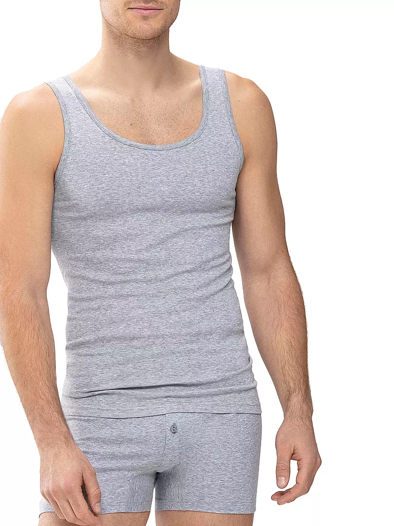 MEY | Camiseta Deportiva Casual de Algodón Gris Claro Jaspeado | Gris