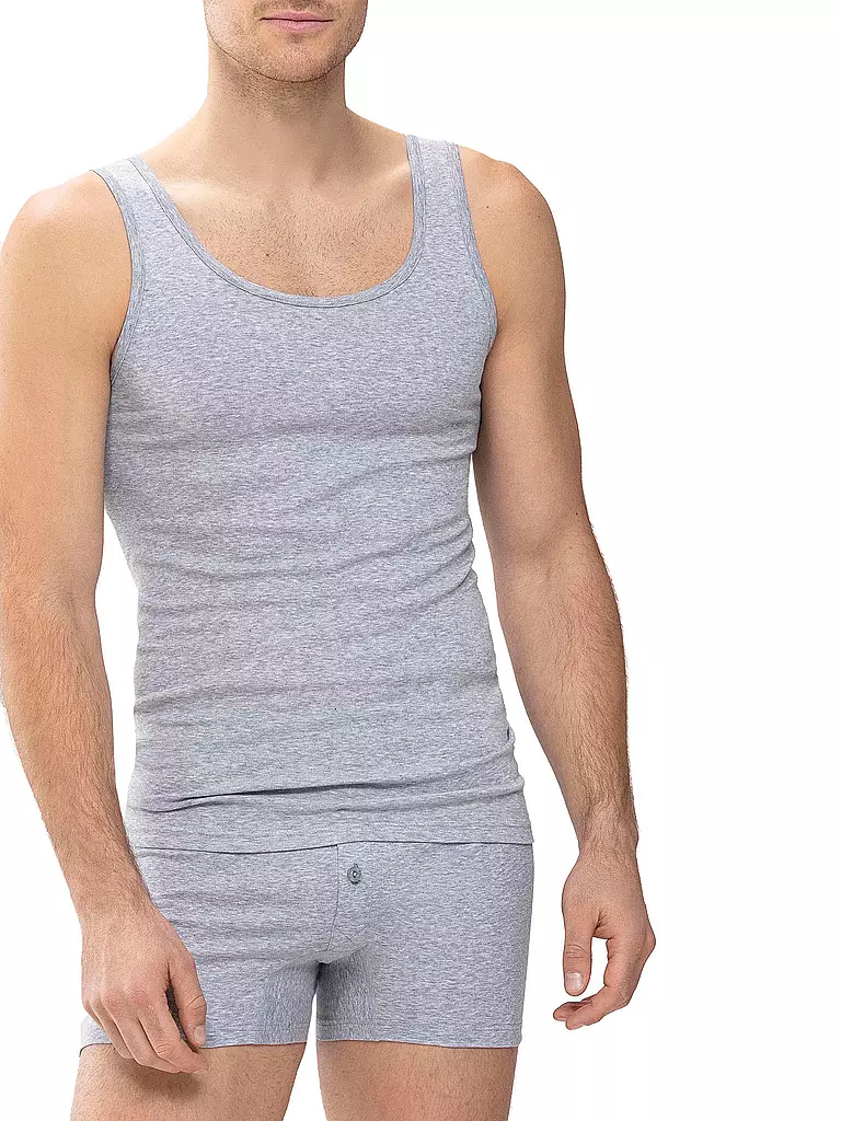 MEY | Camiseta Deportiva Casual de Algodón Gris Claro Jaspeado | 