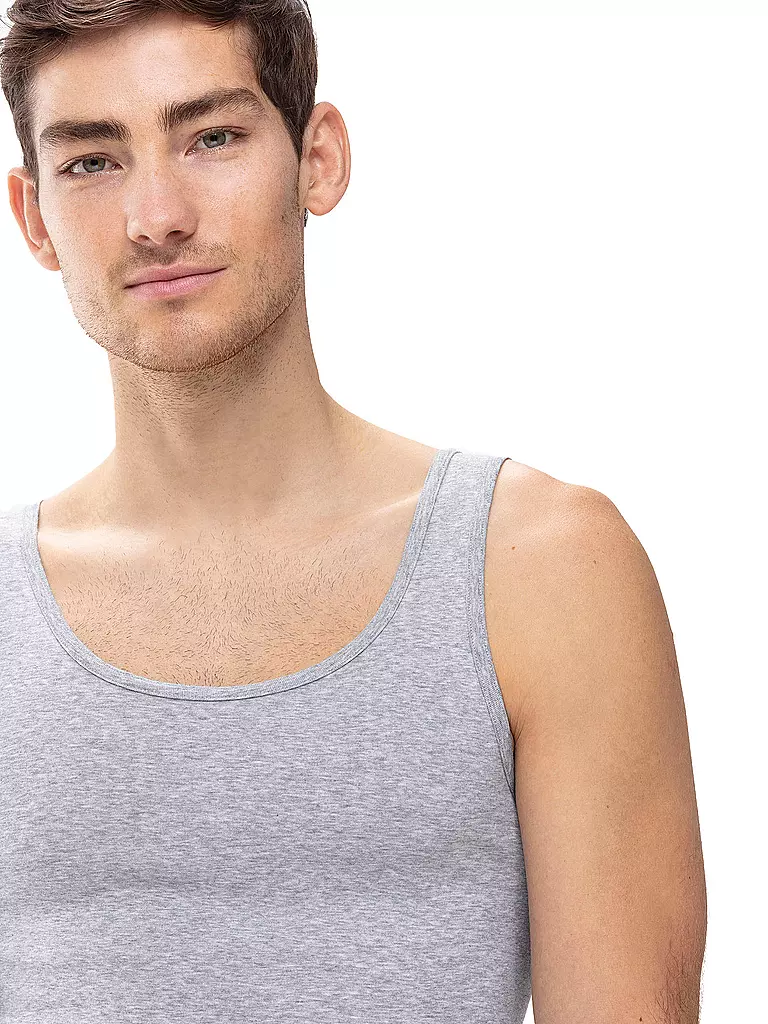 MEY | Camiseta Deportiva Casual de Algodón Gris Claro Jaspeado | 