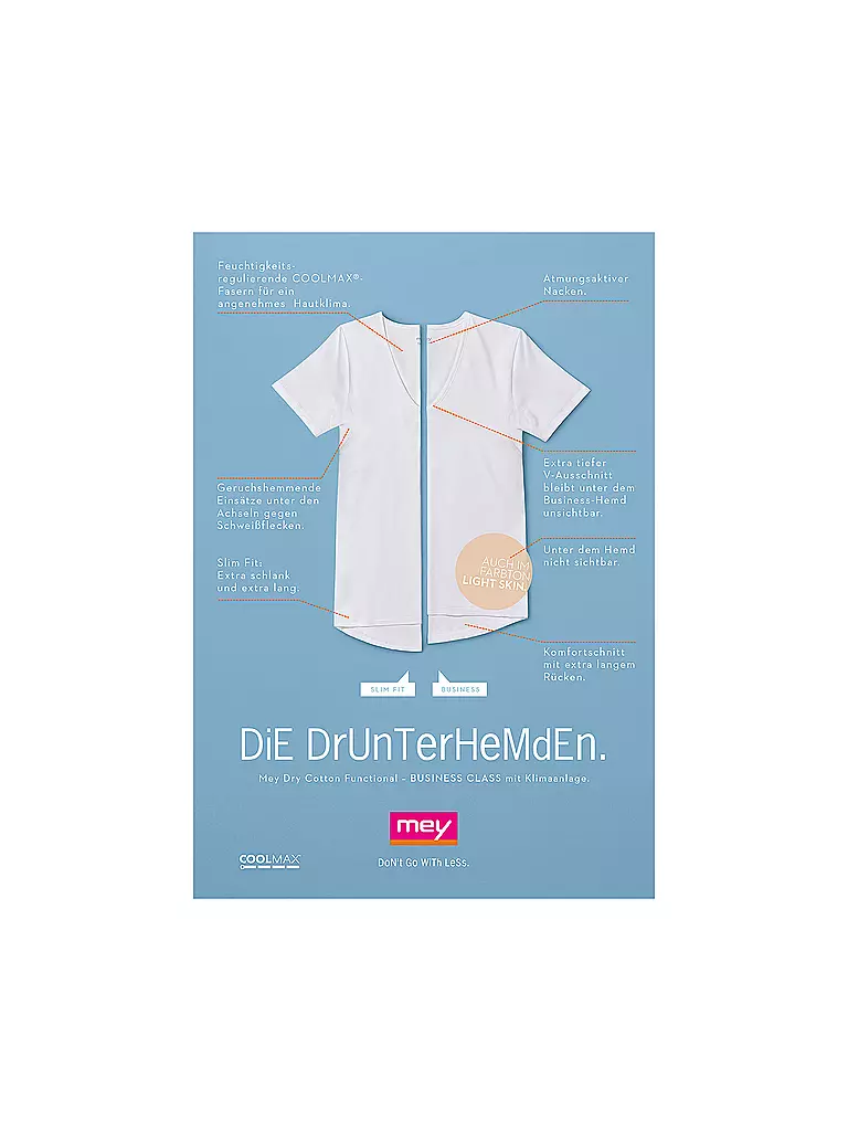 MEY | Camiseta Slim Fit DRY COTTON tono piel claro | 