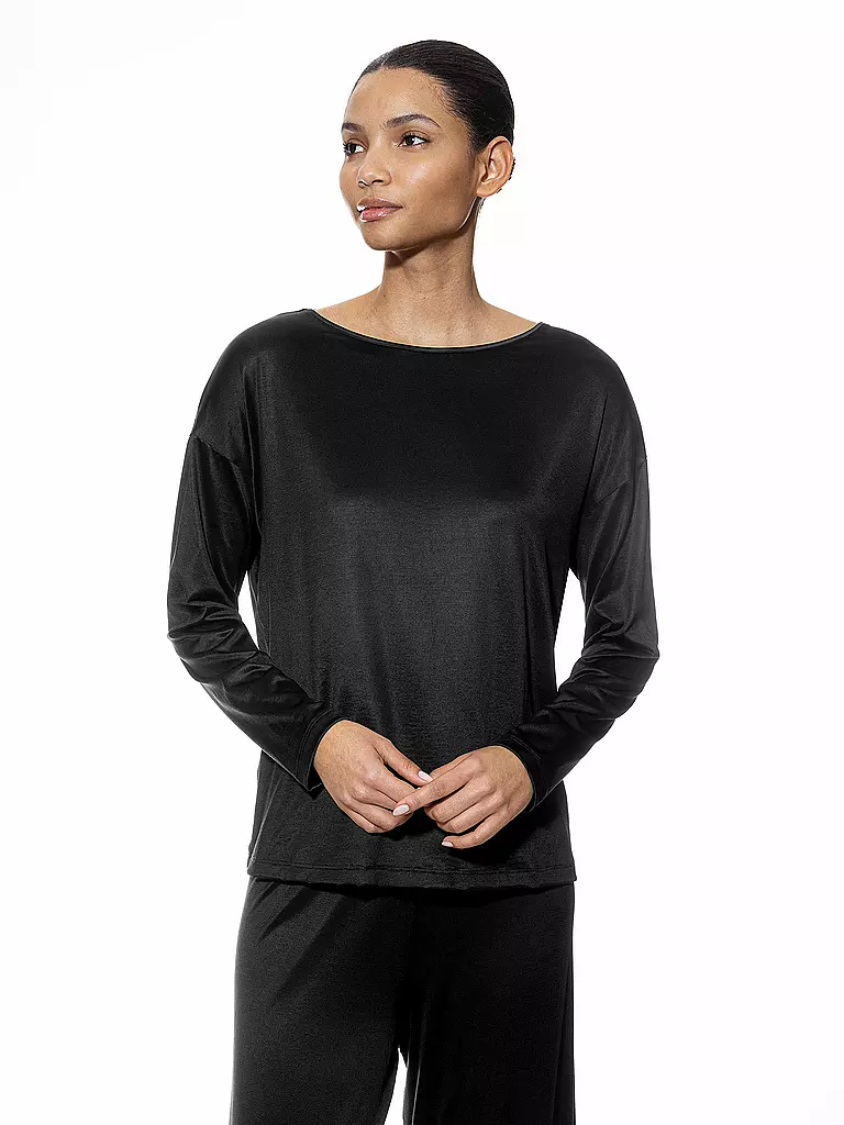 MEY | Langarmshirt NIGHT GLOW black | Negro