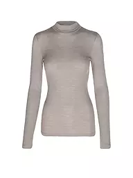 MEY | Camiseta de manga larga WOOL LOVE negra | Marrón claro
