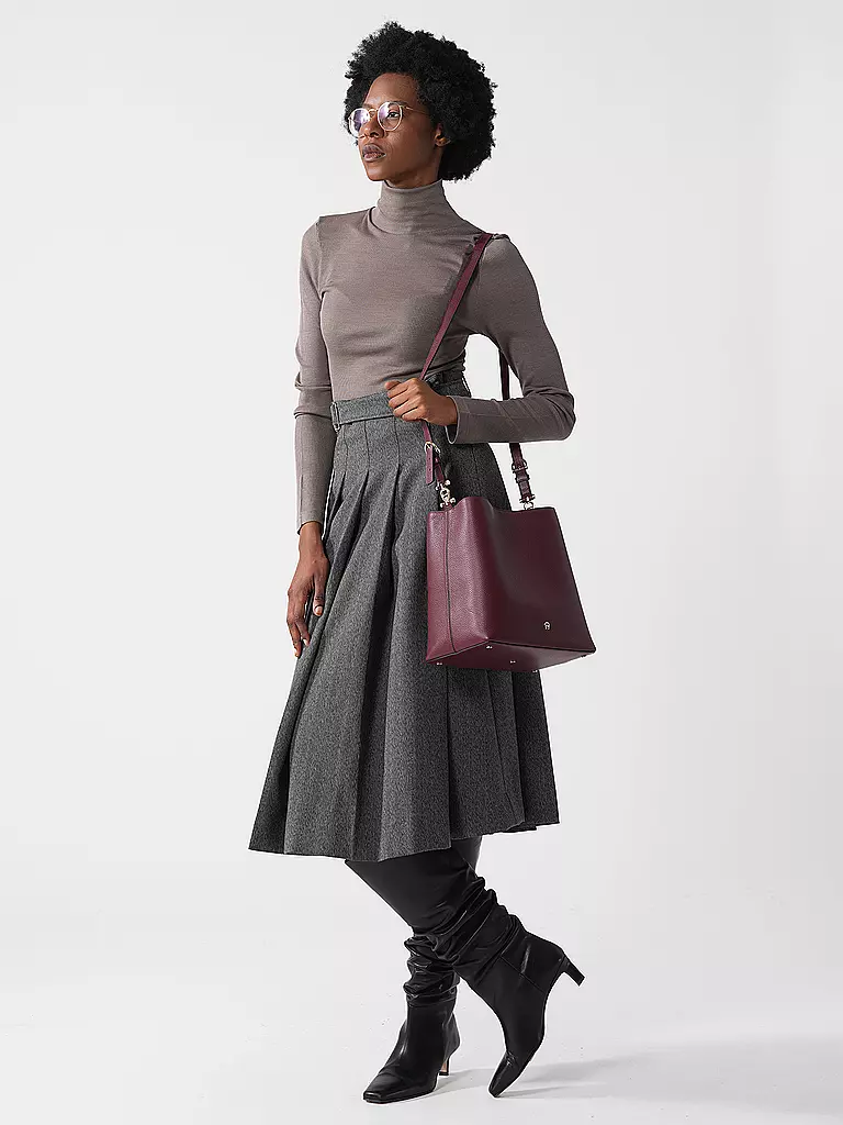 MEY | Langarmshirt WOOL LOVE deep taupe | Marrón claro