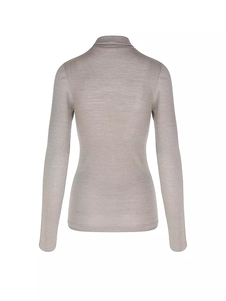 MEY | Langarmshirt WOOL LOVE deep taupe | Marrón claro