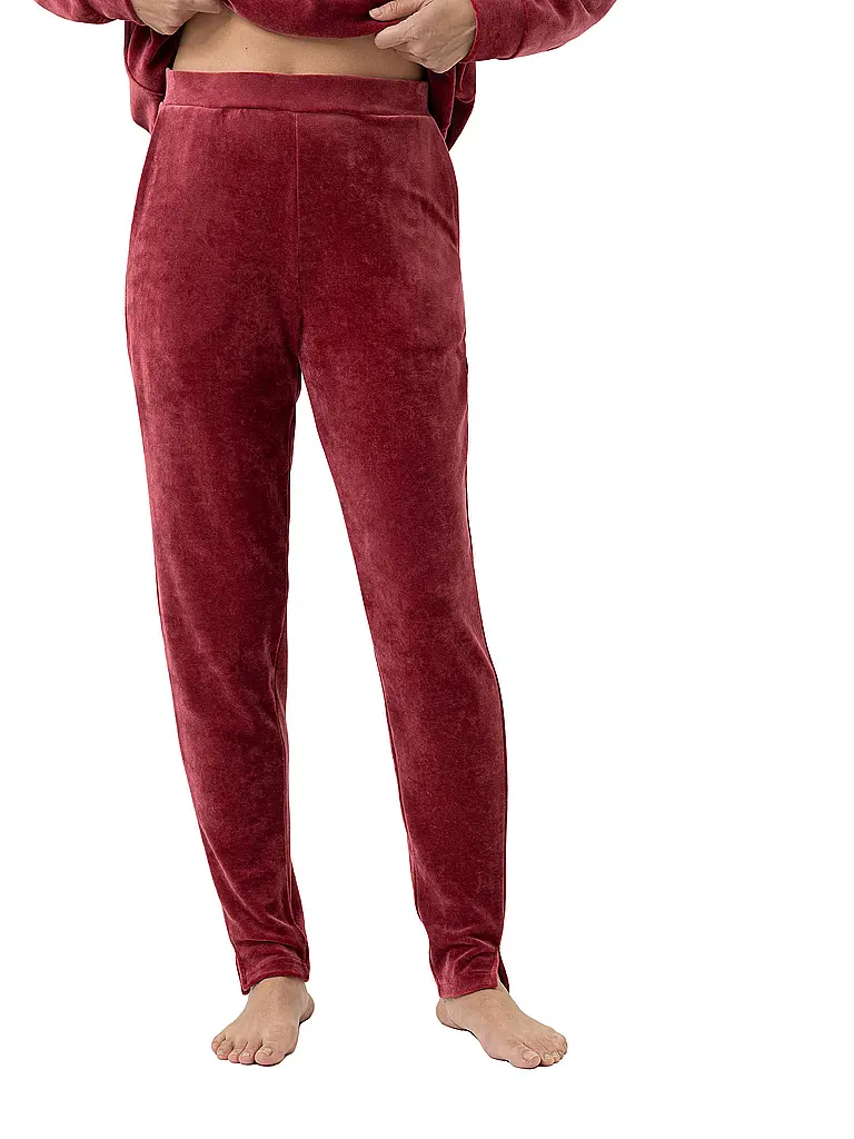 MEY | Pantalón de estar en casa VELVET DREAM | Rojo oscuro