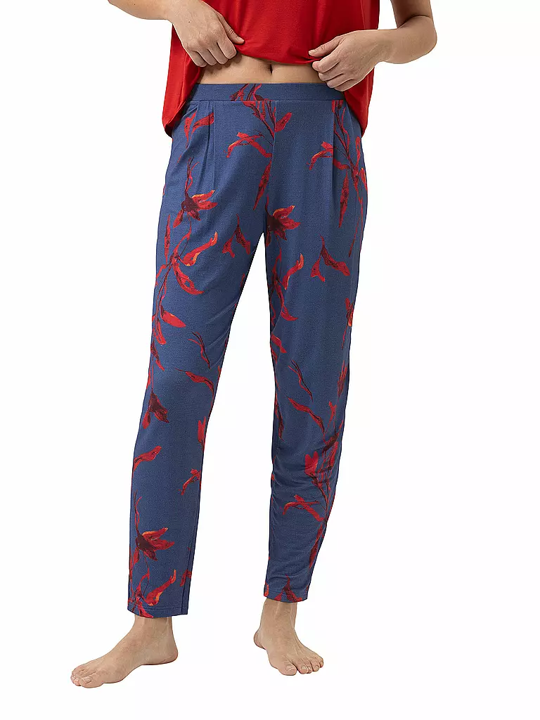 MEY | Pantalones de pijama 7/8 ROYAL GARDEN astral night | Azul