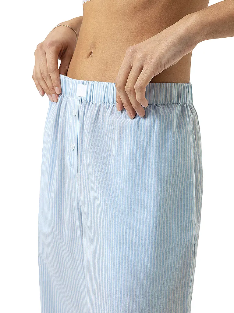 MEY | Pantalones de pijama COTTON STRIPES azul empolvado | 