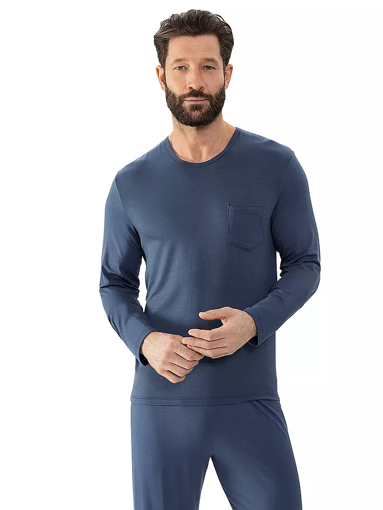 MEY | Pyjama Langarmshirt JEFFERSON fossil grey | Gris