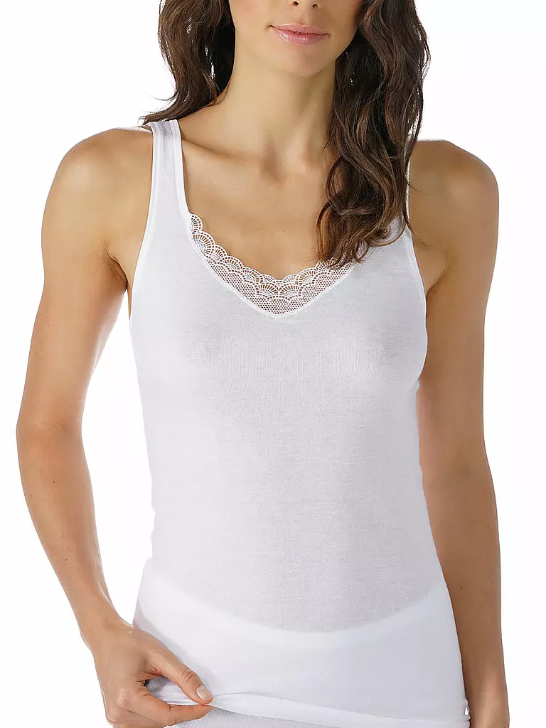 MEY | Top con encaje (Blanco) | Blanco