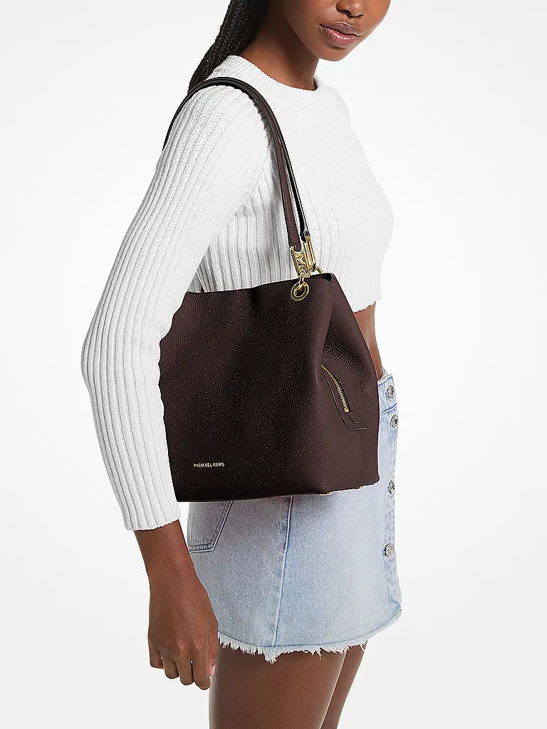 MICHAEL KORS | Bolso de cuero - Bolso bandolera KENSINGTON Large | Marrón