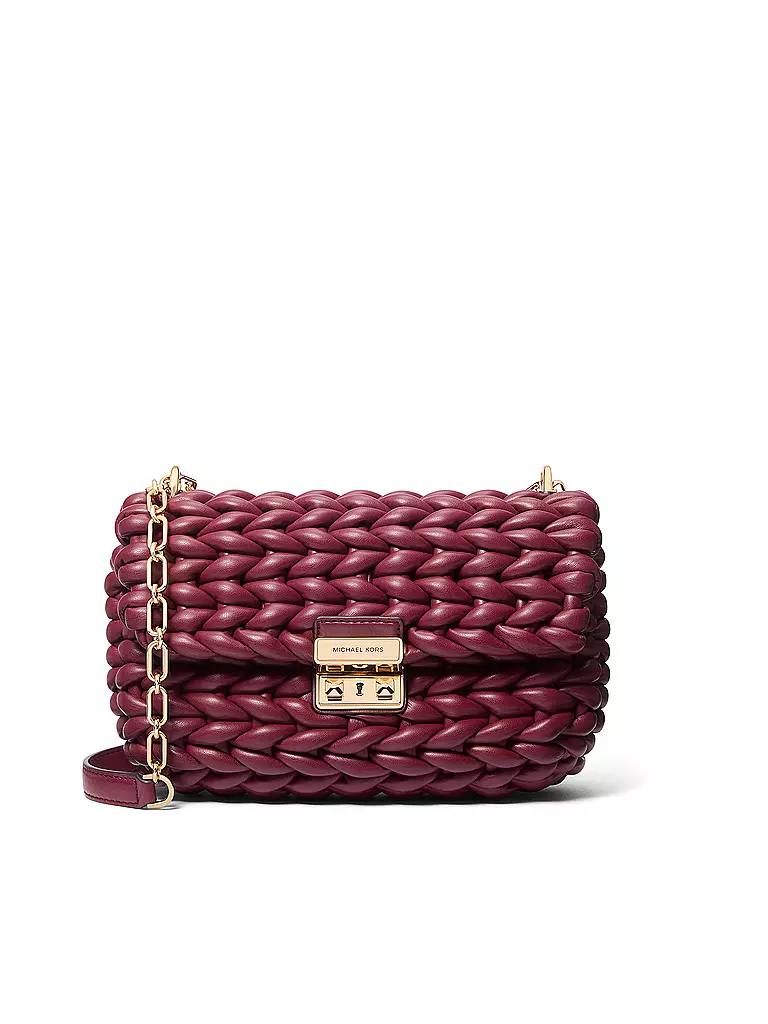 MICHAEL KORS | Bolso de cuero - Bolso bandolera TRIBECA | Rojo oscuro