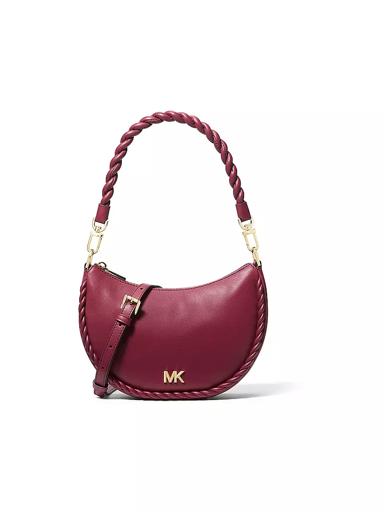 MICHAEL KORS | Bolso de cuero - Bolso Hobo KYLA Small | Rojo oscuro