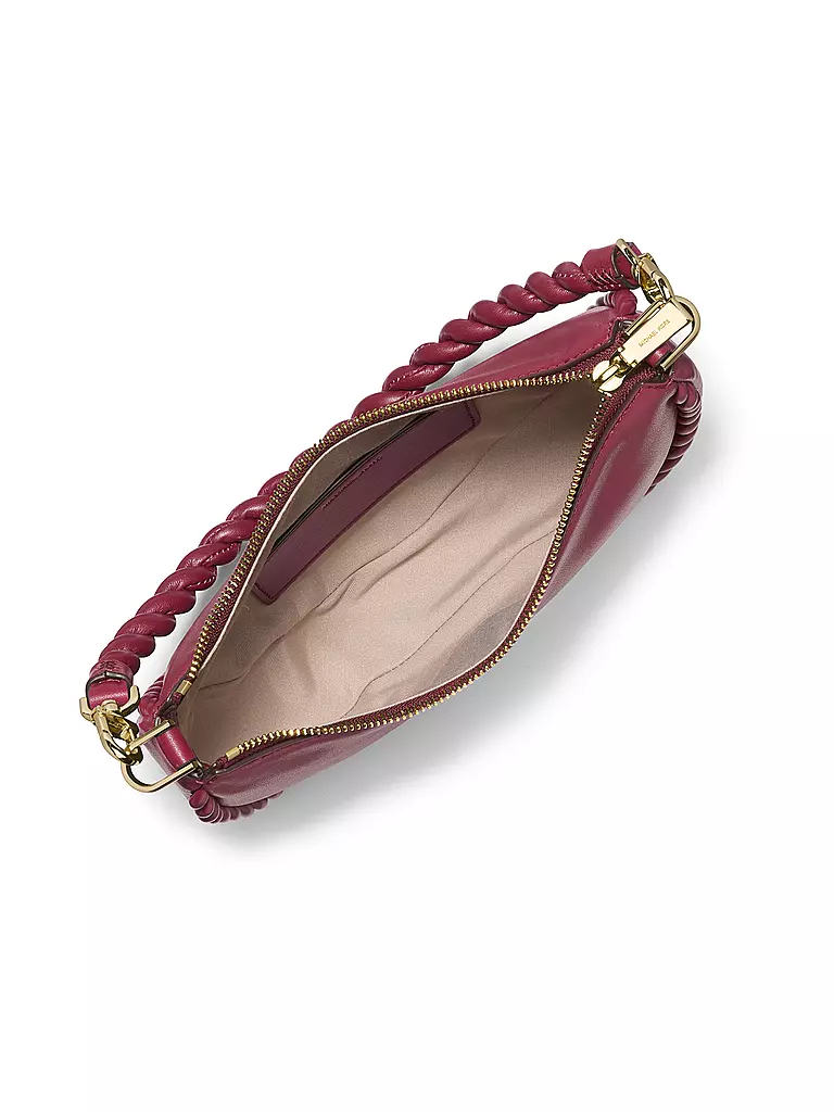 MICHAEL KORS | Bolso de cuero - Bolso Hobo KYLA Small | Rojo oscuro