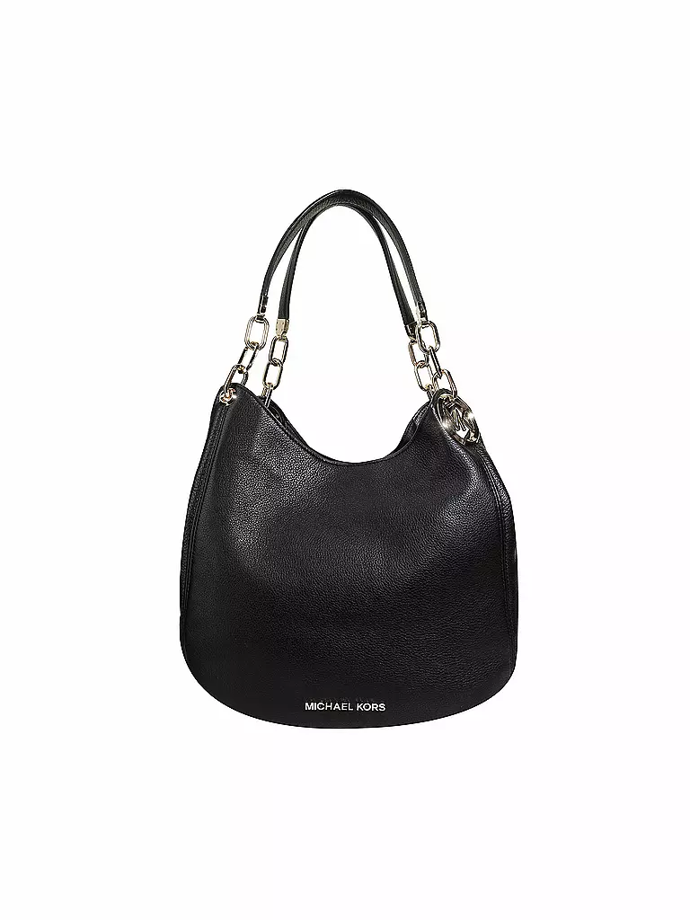 MICHAEL KORS | Bolso de cuero - Bolso Hobo LILLIE Grande | Negro