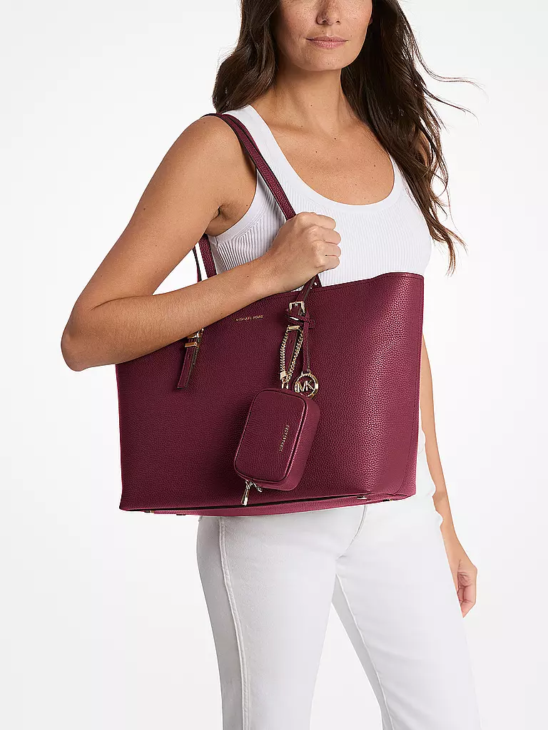 MICHAEL KORS | Bolso de cuero - Shopper QUINN Large | Rojo oscuro