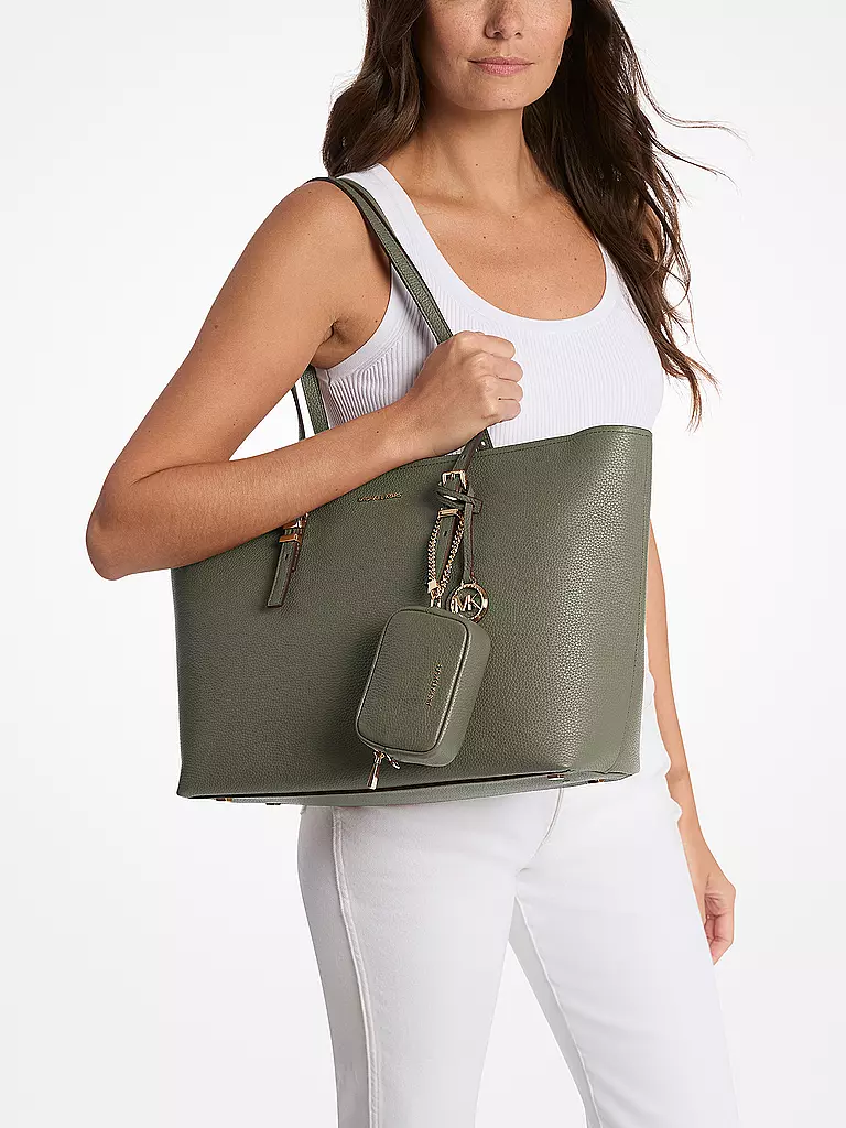 MICHAEL KORS | Bolso de cuero - Shopper QUINN Large | Oliva