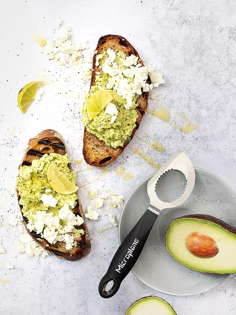 MICROPLANE | Herramienta para aguacate de 18 cm, negro/acero inoxidable |
