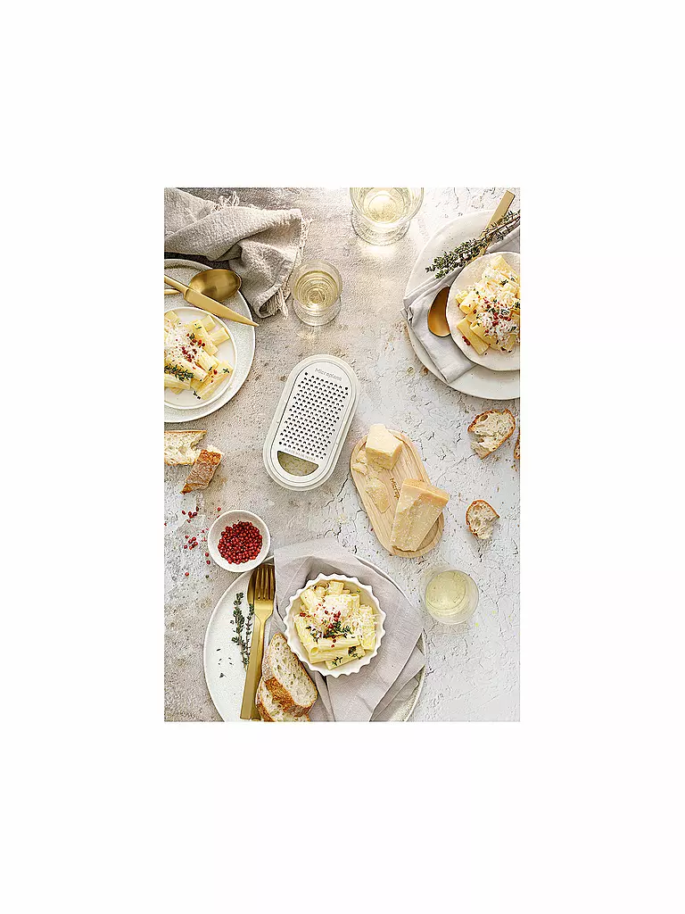 MICROPLANE | Rallador de mano con recipiente Cashmere / Bamboo | Beige