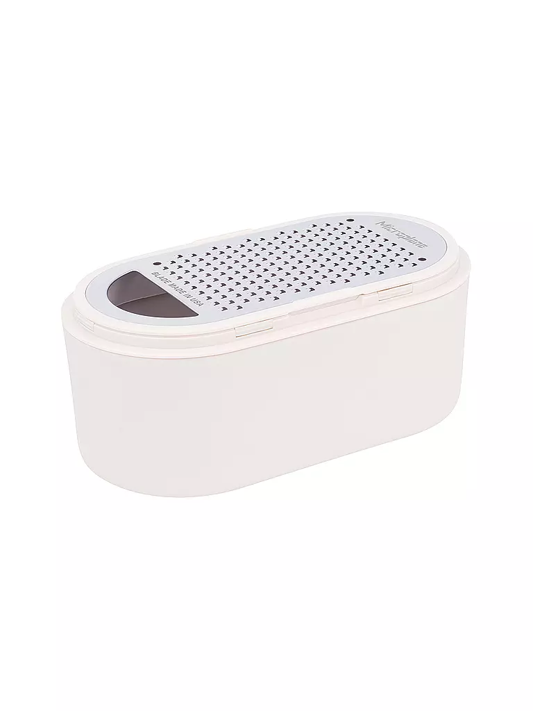 MICROPLANE | Rallador de mano con recipiente Cashmere / Bamboo | Beige