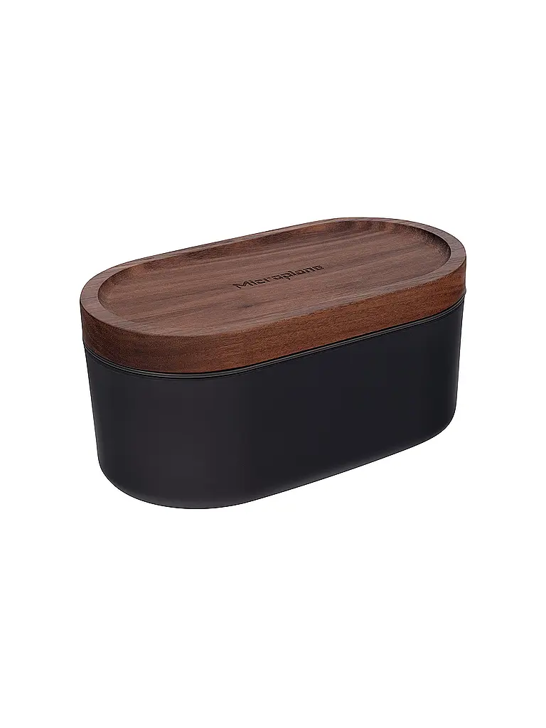 MICROPLANE | Rallador manual con recipiente de recogida Antracita / Nogal | Gris