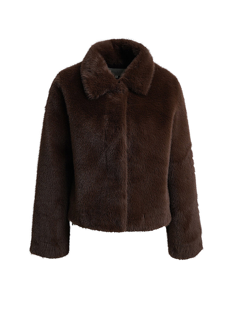 milano italy Chaqueta de efecto piel marrón