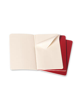 MOLESKINE | Cuaderno CAHIER set de 3 unidades rayado grande arándano rojo